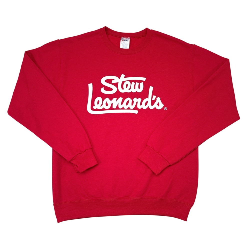 Stew Leonards Sweatshirt Size Small Red Crew Neck Pullover Grocery Store